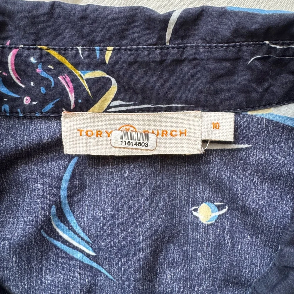 Tory Burch Navy Multicolor Printed Polo Mini Dress - Picture 9 of 10